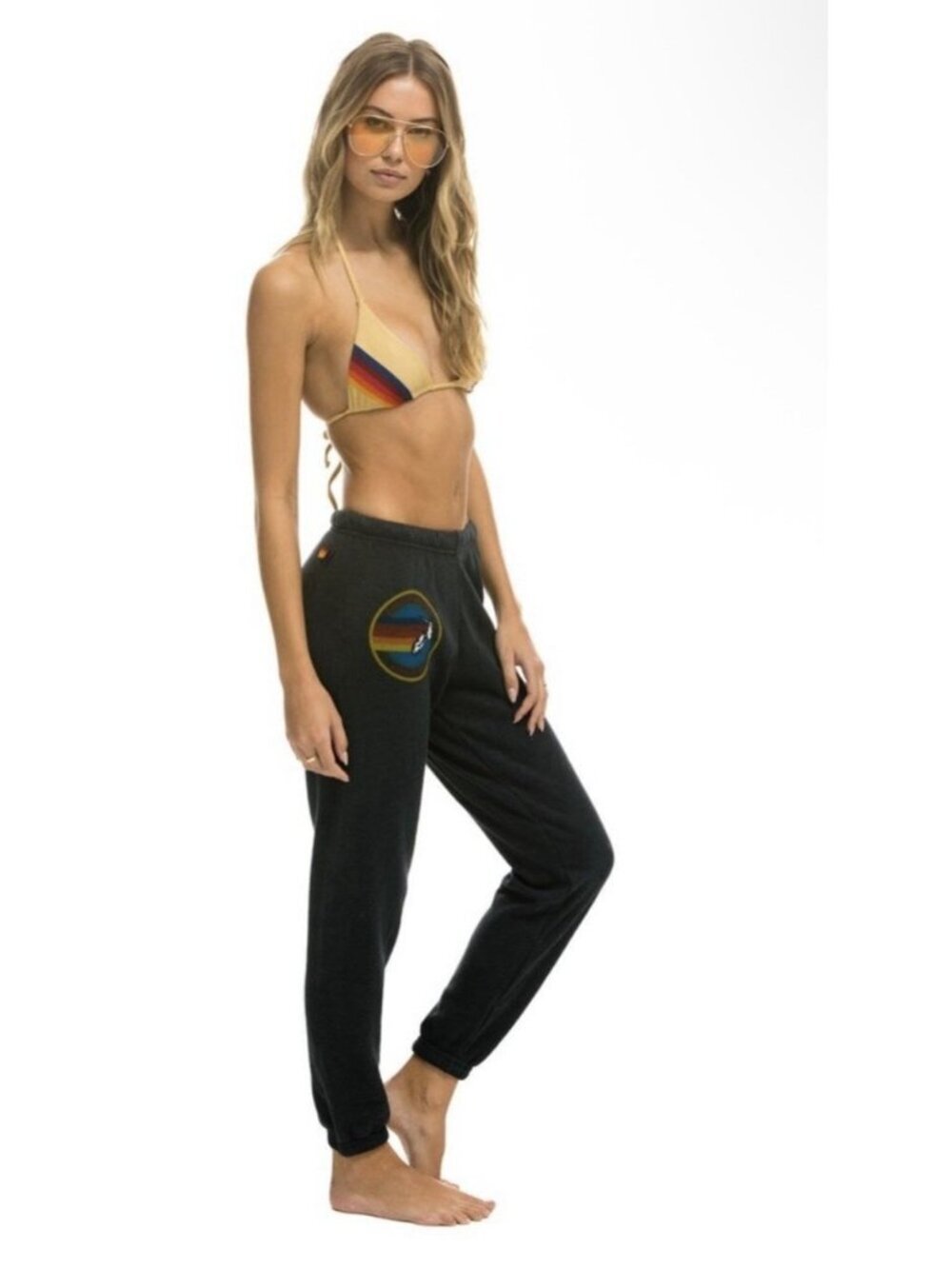 Aviator Nation Gray Rainbow Logo Venice Women’s Sweatpants Size XS - Picture 1 of 11